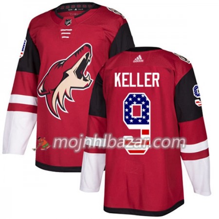 Dresovi Arizona Coyotes Clayton Keller 9 Adidas 2017-2018 Crvena USA Flag Fashion Authentic - Muške